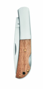 Logo trade advertising products picture of: Foldable knife in acacia wood