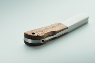 Logo trade promotional merchandise photo of: Foldable knife in acacia wood