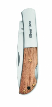 Logo trade promotional merchandise picture of: Foldable knife in acacia wood