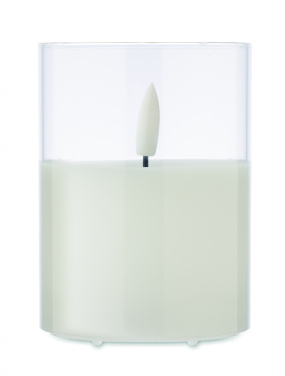 Logo trade advertising product photo of: LED wax candle in glass holder