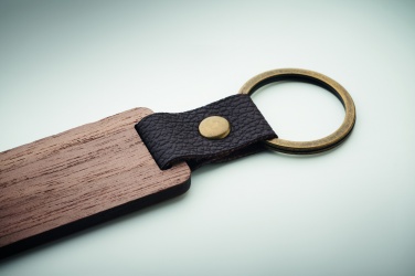 Logotrade promotional gifts photo of: Key ring in walnut and PU Kokkola