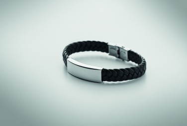 Logo trade promotional merchandise image of: Braided faux leather bracelet