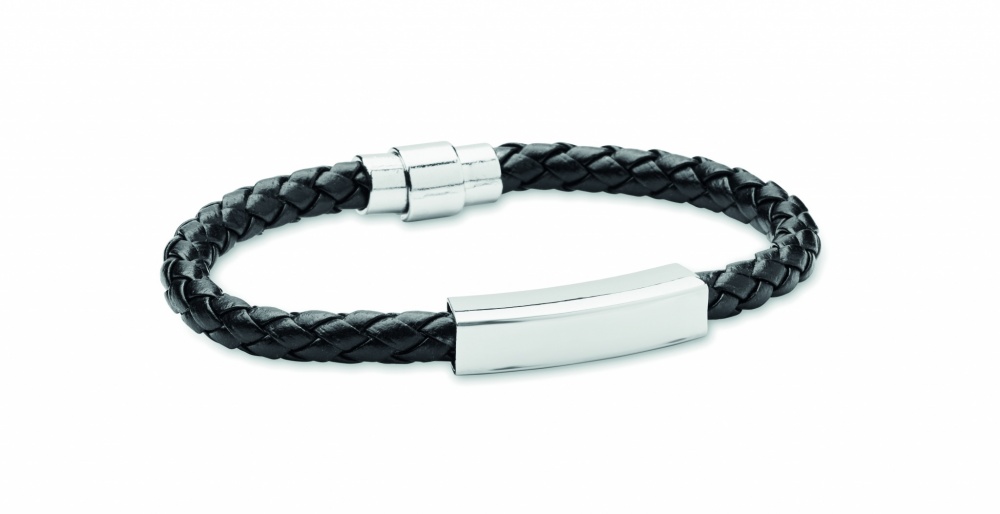 Logo trade corporate gifts picture of: Braided faux leather bracelet