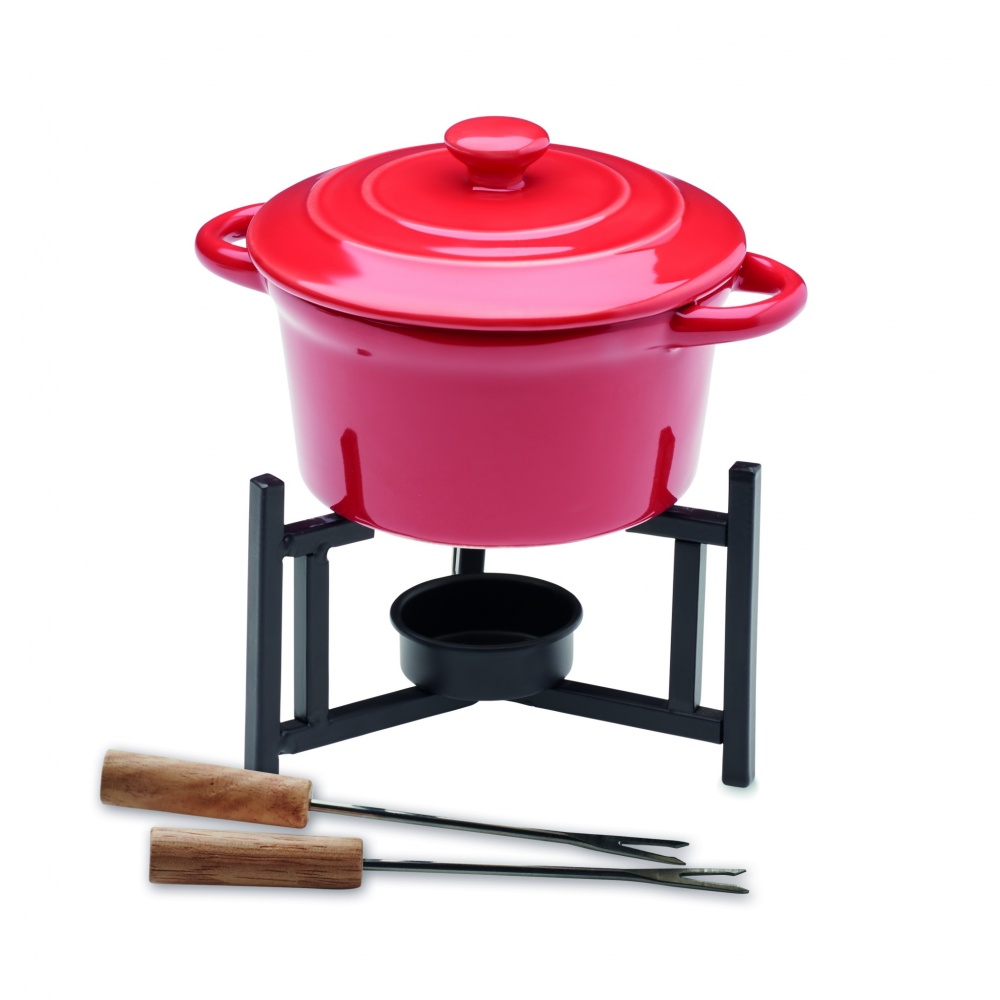 Logo trade business gift photo of: Ceramic fondue set 300 ml