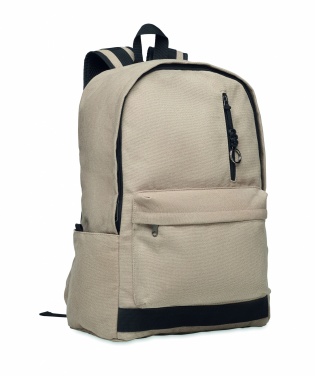 Logotrade advertising product image of: A 15-inch laptop backpack made of recycled pre-consumer cotton with customizable printing