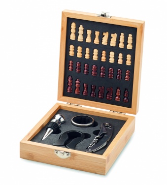 Logo trade promotional merchandise image of: Chess board wine set