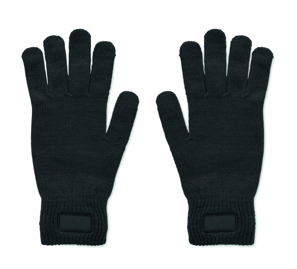 Logo trade business gift photo of: Knitted gloves in RPET