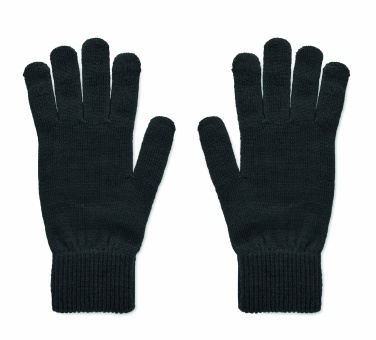 Logo trade corporate gifts image of: Knitted gloves in RPET