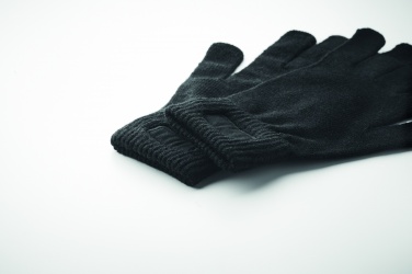 Logo trade business gifts image of: Knitted gloves in RPET