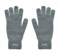 Knitted gloves in RPET, Stone Grey