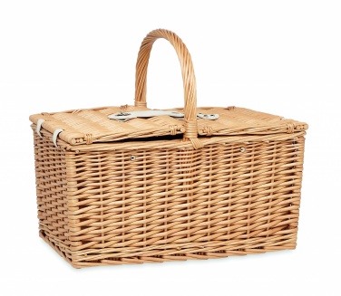 Logo trade promotional merchandise photo of: Wicker picnic basket 4 people