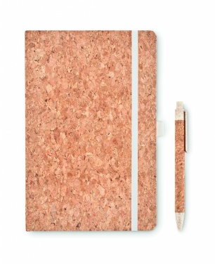 Logo trade business gift photo of: A5 cork notebook with pen