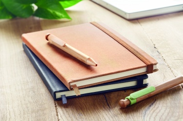 Logo trade promotional gifts image of: Recycled Leather A5 notebook