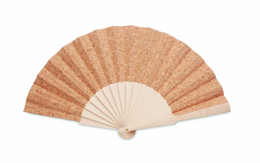 Logotrade promotional giveaway picture of: Wood hand fan with cork fabric