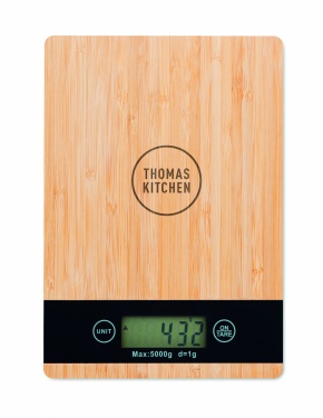 Logo trade corporate gifts image of: Bamboo digital kitchen scales