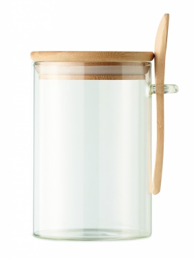 Logotrade promotional merchandise image of: Glass jar with spoon 600 ml