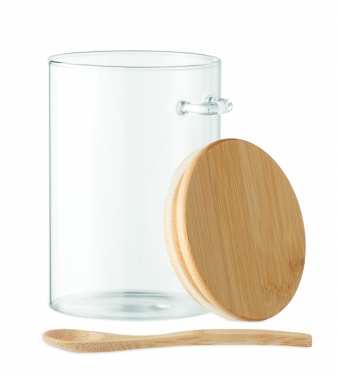 Logo trade promotional products picture of: Glass jar with spoon 600 ml