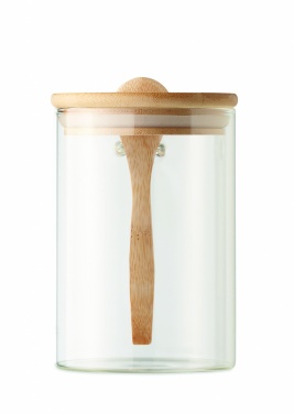 Logotrade promotional merchandise picture of: Glass jar with spoon 600 ml