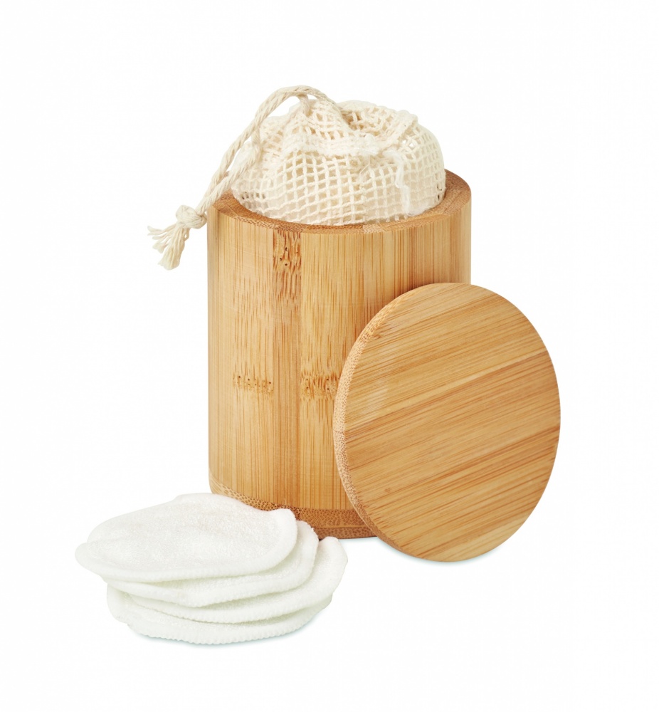 Logo trade promotional items image of: Bamboo fibre cleansing pad set