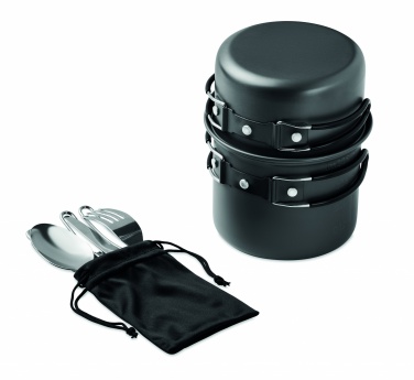 Logo trade corporate gifts image of: 2 camping pots with cutlery