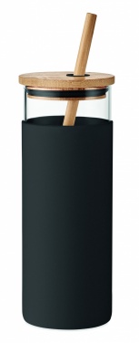 Logotrade promotional giveaway picture of: Glass tumbler 450ml bamboo lid