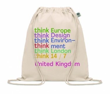 Logo trade business gifts image of: Organic cotton drawstring bag