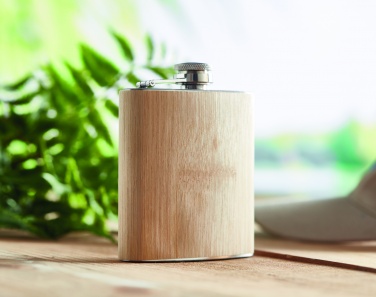 Logotrade promotional gift image of: Bamboo slim hip flask 170ml