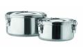 Set of 2 stainless steel boxes, Matt Silver