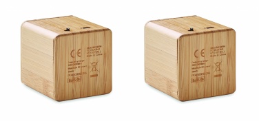 Logo trade corporate gift photo of: Set of Bamboo wireless speaker