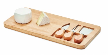 Logo trade promotional gifts picture of: Bamboo Cheese board set Leipzig