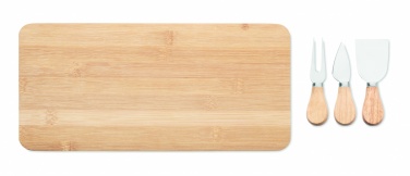 Logo trade corporate gifts image of: Bamboo Cheese board set Leipzig