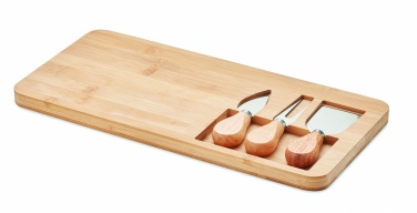 Logo trade promotional gifts image of: Bamboo Cheese board set Leipzig