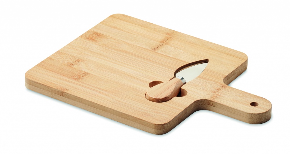 Logo trade promotional giveaway photo of: Cheese board set in bamboo Bremen