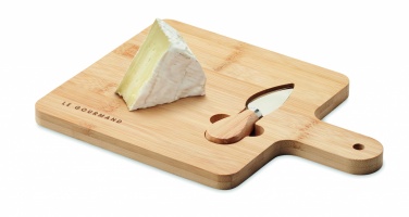 Logo trade advertising product photo of: Cheese board set in bamboo Bremen