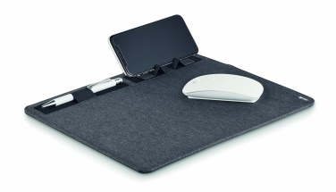 Logo trade promotional items image of: RPET mouse mat charger 15W