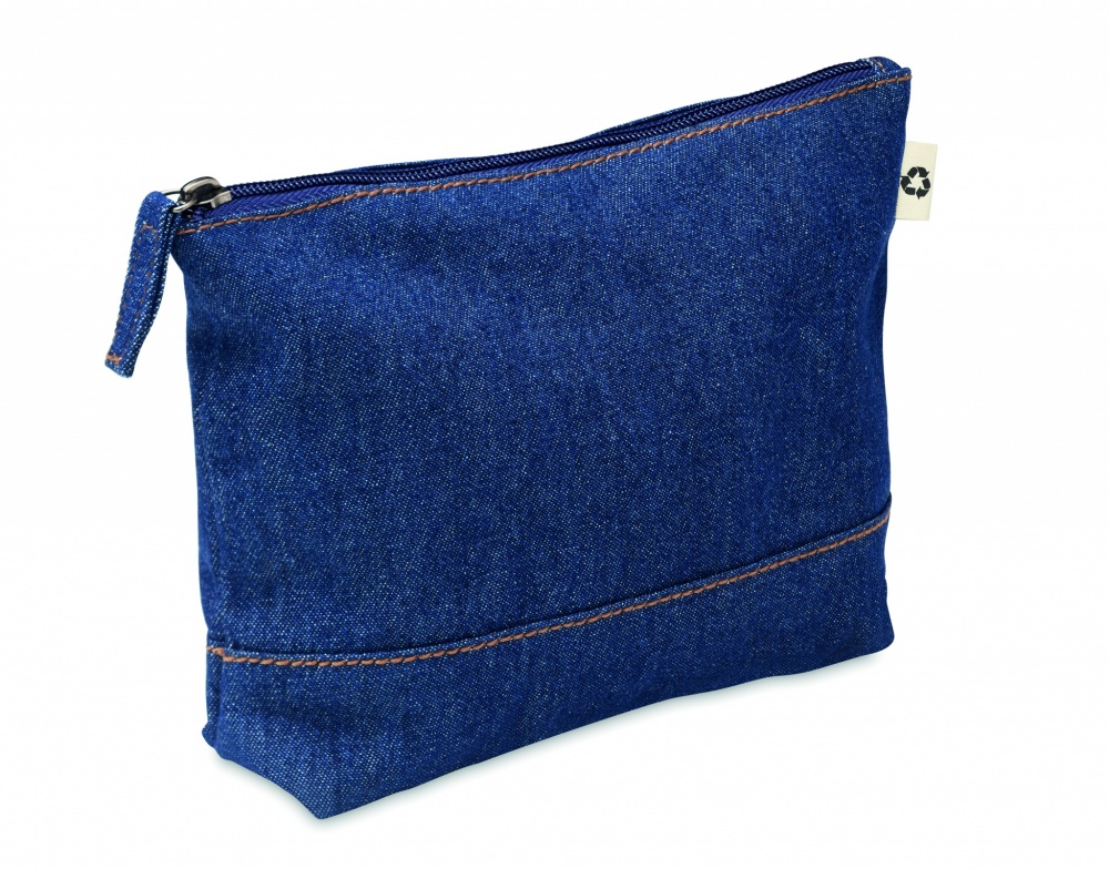 Logotrade promotional item image of: Recycled denim cosmetic pouch