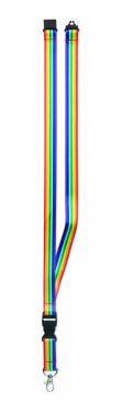 Logo trade advertising products image of: Rainbow RPET lanyard