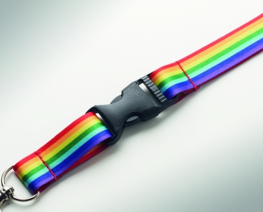 Logo trade business gifts image of: Rainbow RPET lanyard