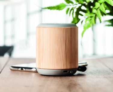 Logo trade promotional giveaways image of: 5.3 wireless bamboo speaker