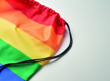 Logo trade promotional giveaway photo of: Rainbow RPET drawstring bag