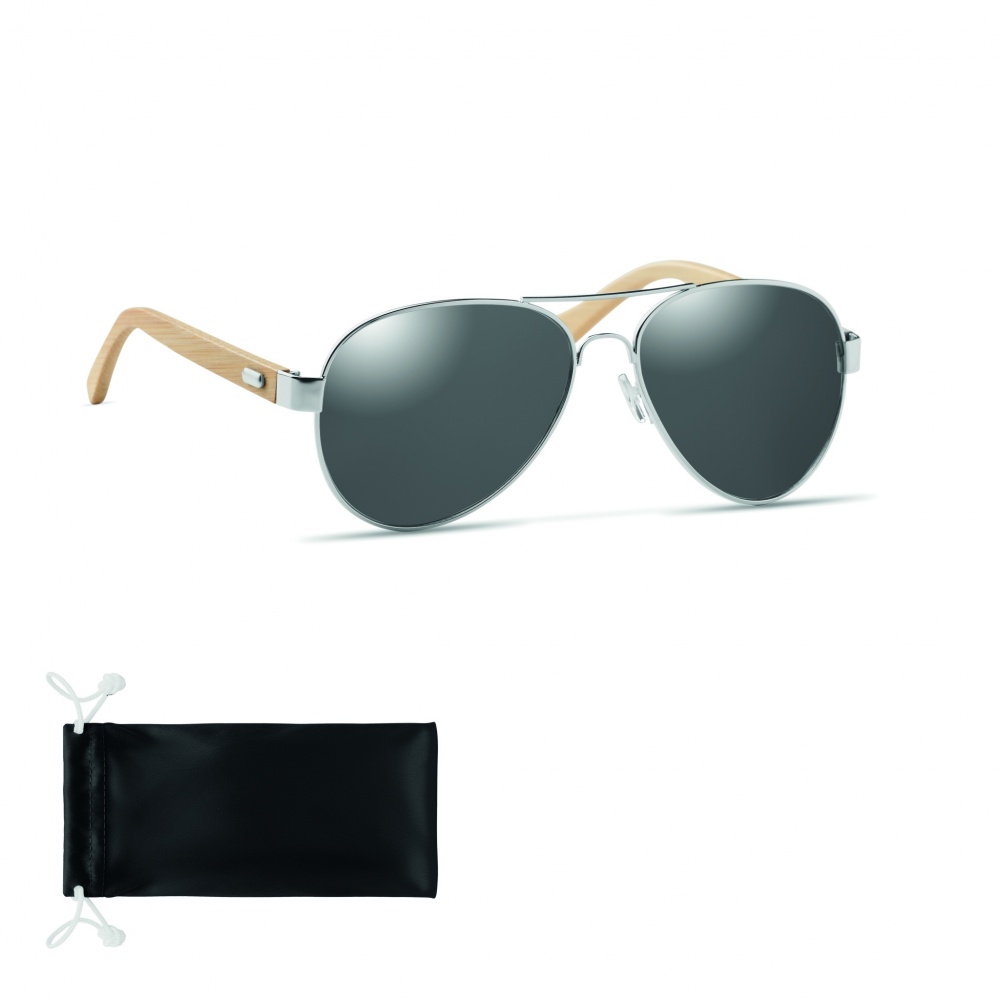 Logotrade advertising product image of: Bamboo sunglasses in pouch