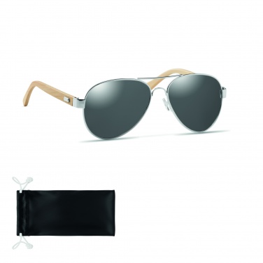 Logo trade advertising product photo of: Bamboo sunglasses in pouch