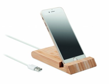 Logo trade promotional giveaways image of: Bamboo wireless charger  10W ODOS