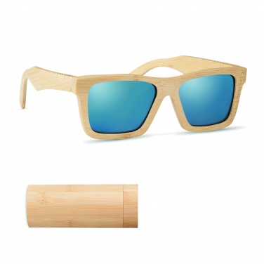 Logo trade promotional gifts picture of: Sunglasses and case in bamboo KEILA