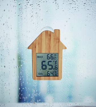 Logo trade promotional giveaways picture of: Bamboo weather station HISA