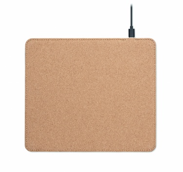 Logotrade advertising product image of: Cork mouse mat charger 15W