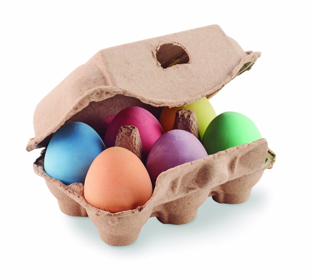 Logo trade promotional giveaway photo of: 6 chalk eggs in box