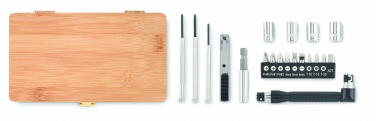 Logo trade business gift photo of: 21 pcs tool set in bamboo case