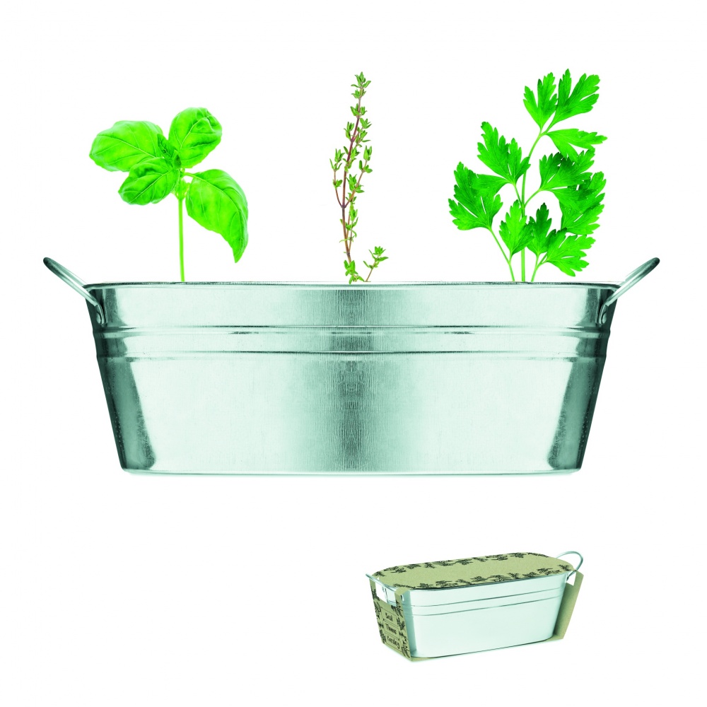 Logotrade business gift image of: Zinc tub with 3 herbs seeds