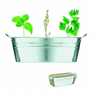 Logotrade promotional products photo of: Zinc tub with 3 herbs seeds